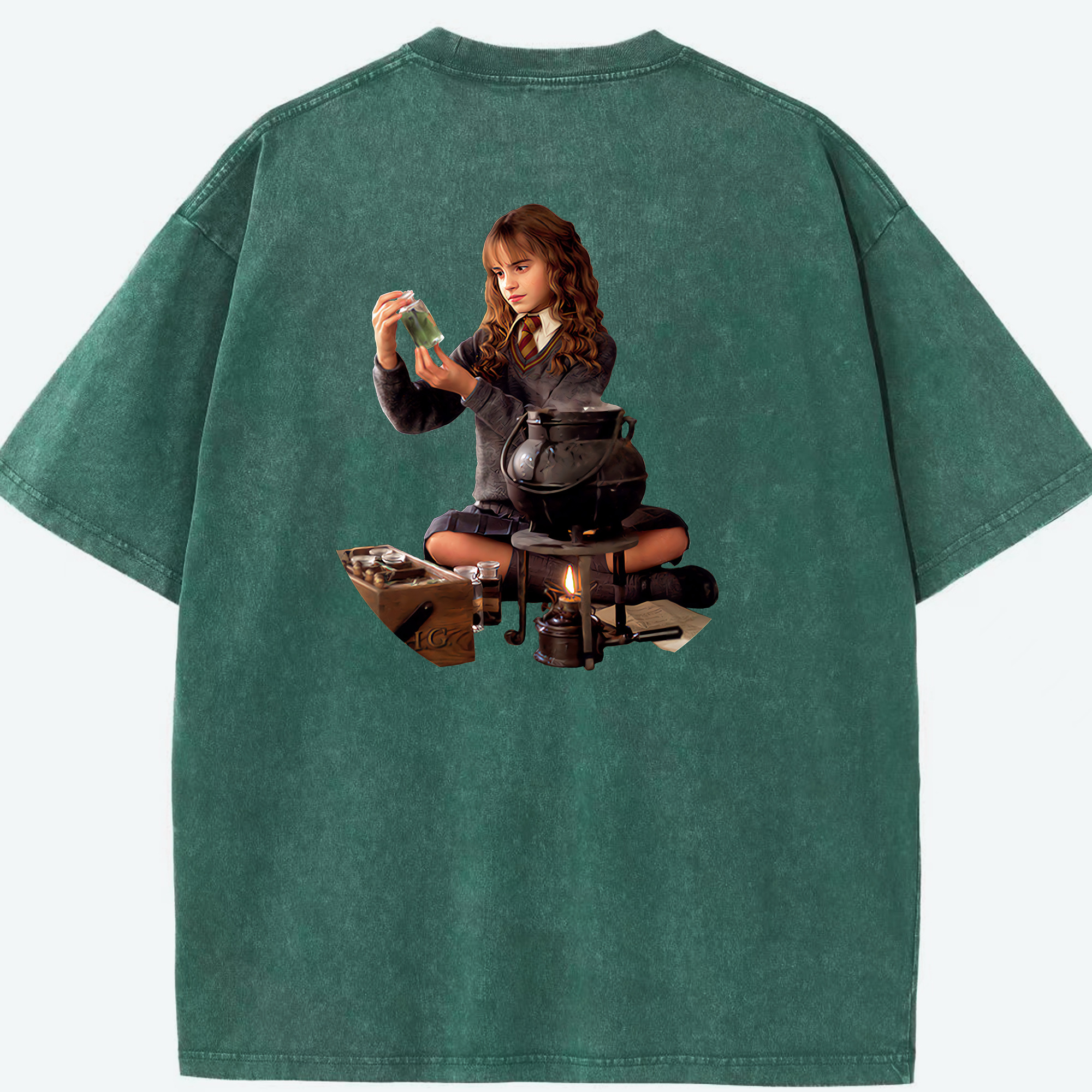 （画像用） Harry Potter ハリー・ポッターシリーズ 綿100% ヴィンテージ風 半袖Tシャツ（背面プリント）